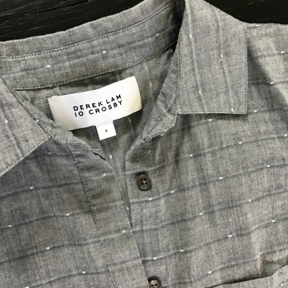 Derek Lam Collard Shirt Dress: seersucker - collard - denim - shirt dress - Picture 2 of 3